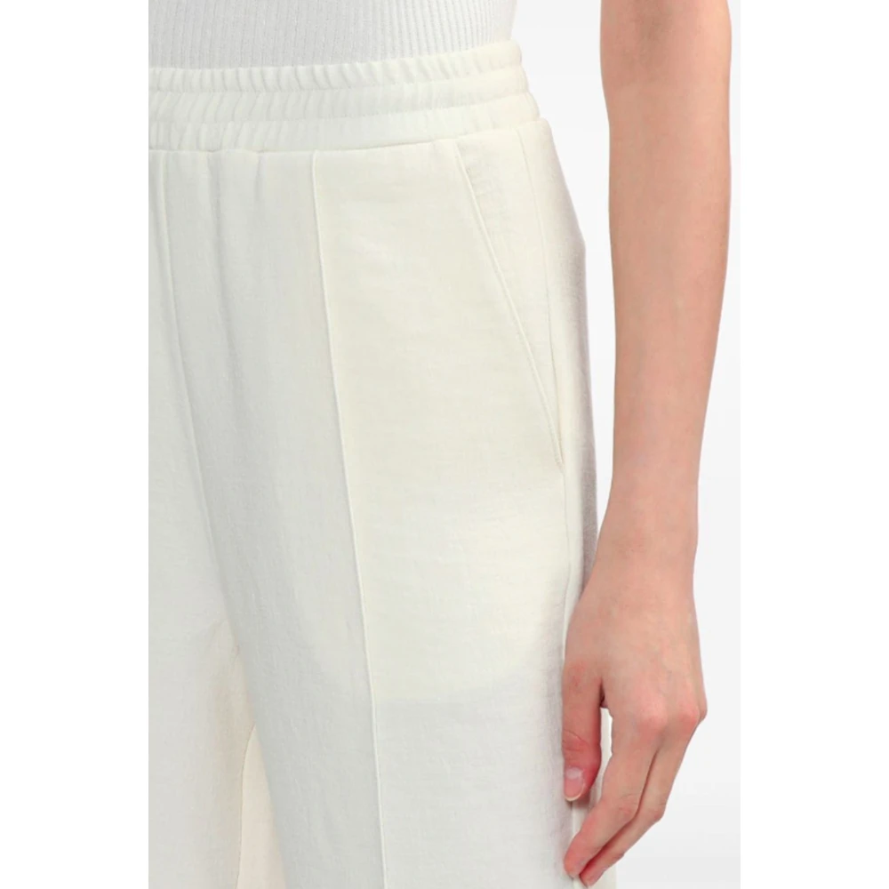 JW Anderson Wijde Beige Broek met Hoge Taille Beige Dames