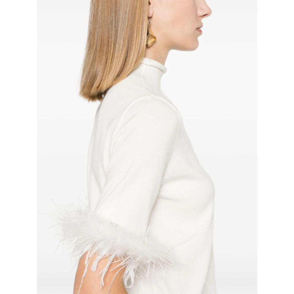 Twinset Truien met verenafwerking en korte mouwen Beige Dames