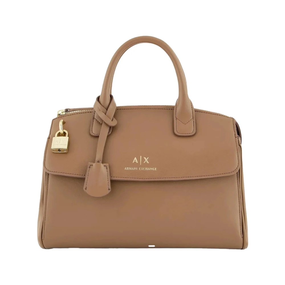 Armani Exchange Bruine Shopper Bag met Gouden Details Brown Dames