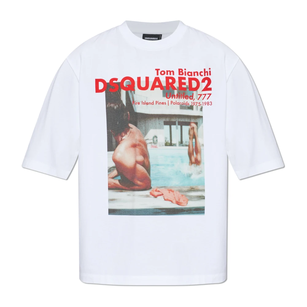 Dsquared2 White T-Shirts, Male, L, T-Shirt With Print