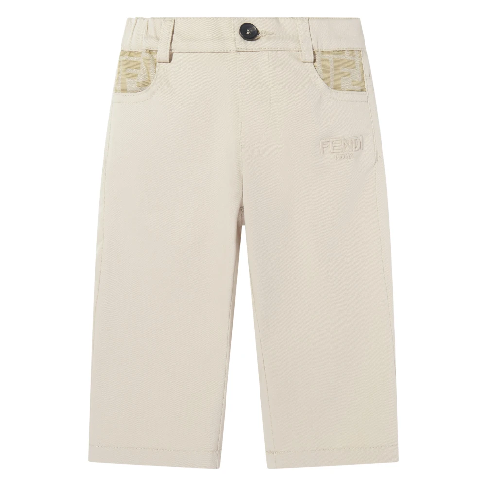 Fendi , Trousers, Unisex, Beige, 9 M, Ff Pocket Trousers