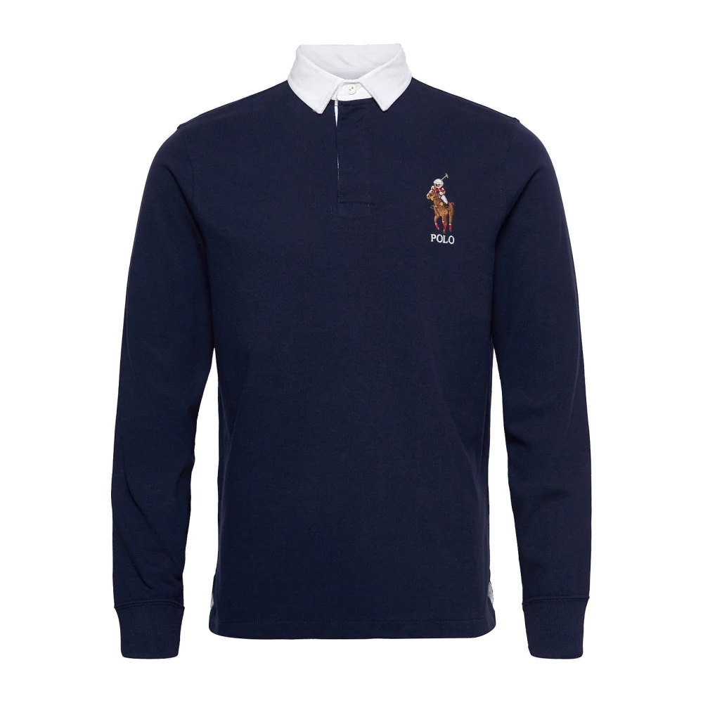 Polo Ralph Lauren Grote Pony Beer Lange Mouw Navy Blue Dames