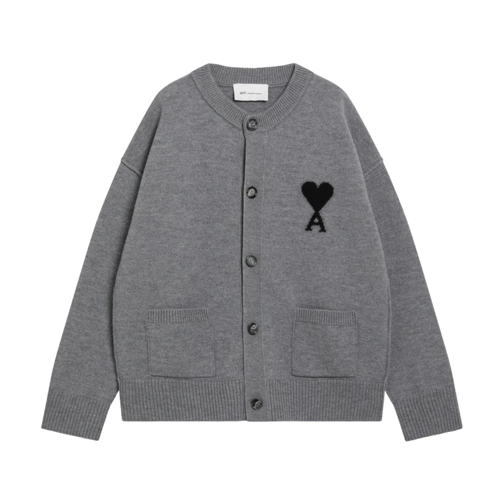Ami Paris Uomo Grigio Maglie, L, New,