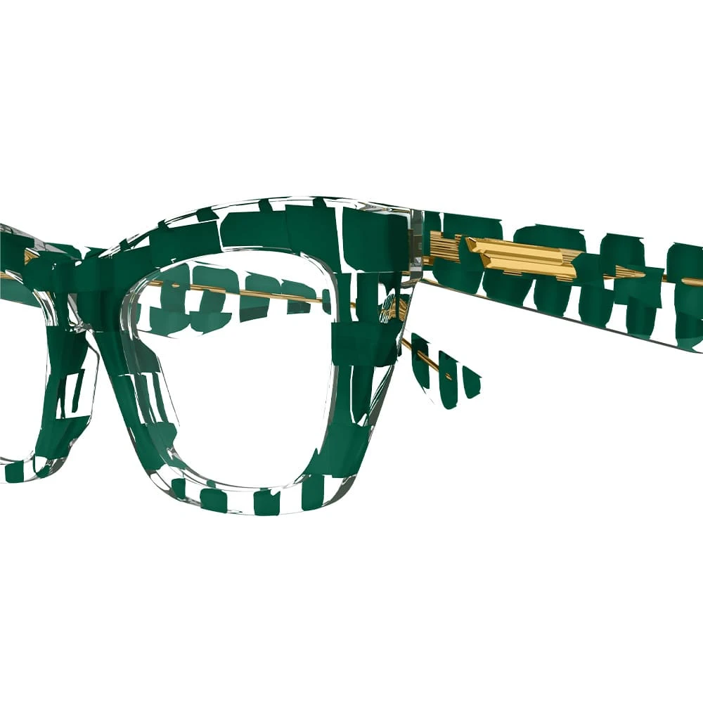 Bottega Veneta Groene Cat-Eye Bril met Franje lint Green Dames