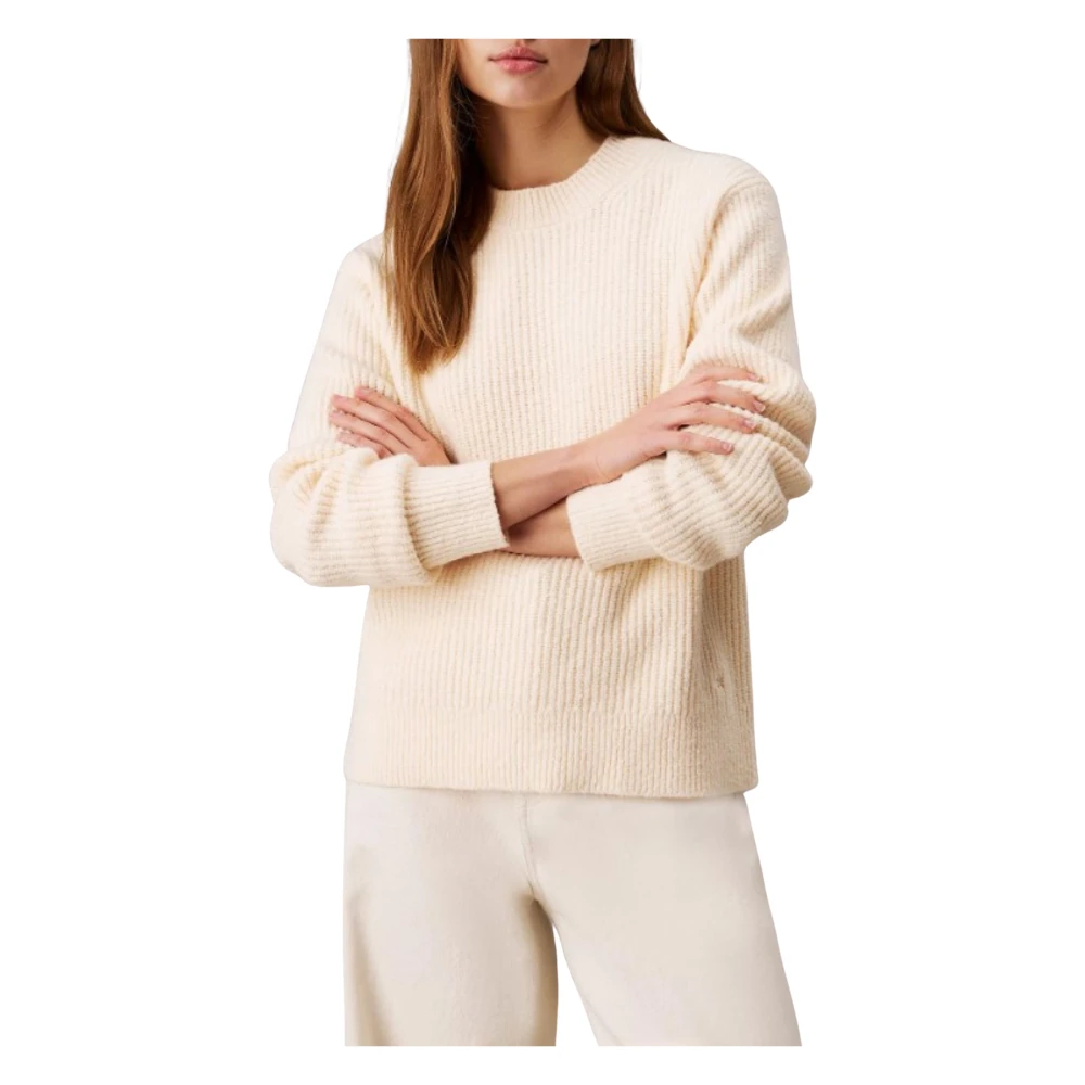 Calvin Klein Boucle Rib Relax Sweater Beige Dames