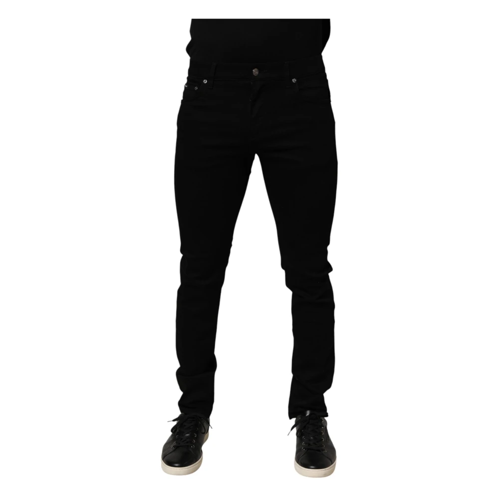 Dolce & Gabbana Men's Black Cotton Stretch Slim Fit Denim Jeans
