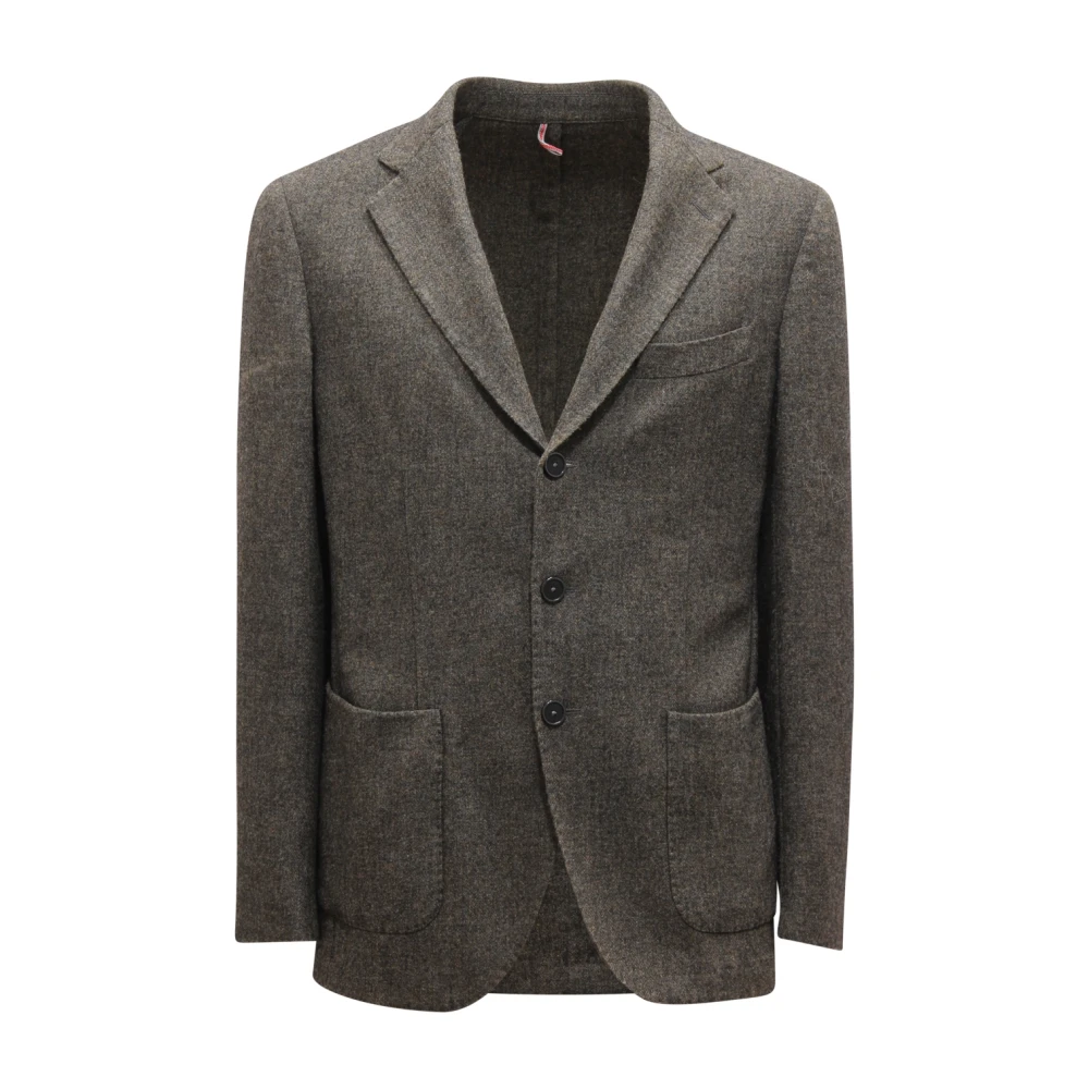 Santaniello Men's Brown Blazers, M, Wool Blend Jacket Drop 7