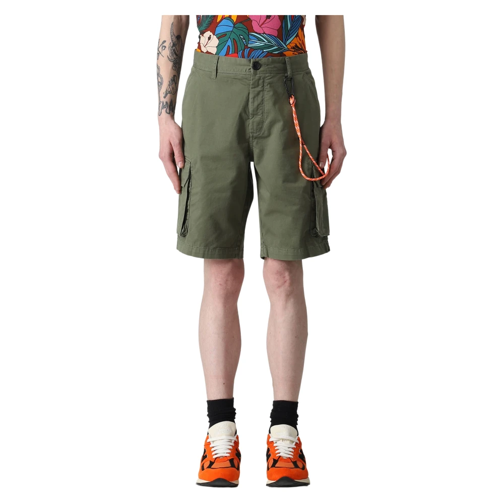 Sun68 Militaire Solide Bermuda Shorts Green Heren