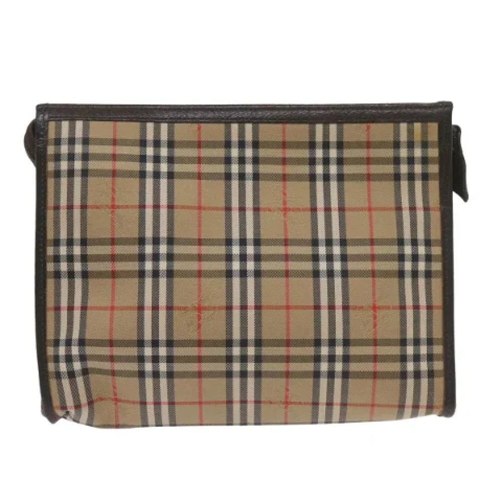 Burberry Vintage Pre-owned Canvas clutches Beige Dames
