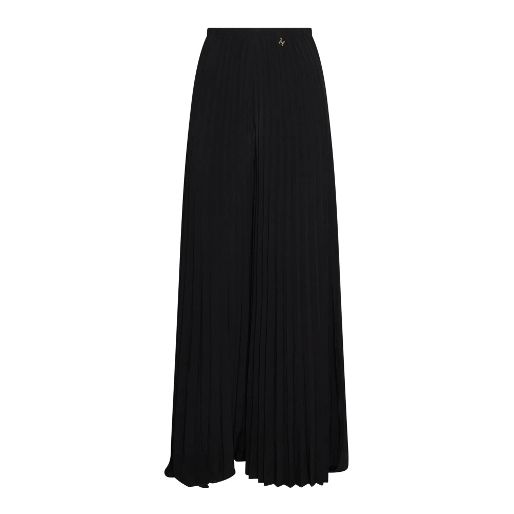 Silvian Heach Black Plissé Wide Trousers - Female - Wide Trousers - Xs - Trousers