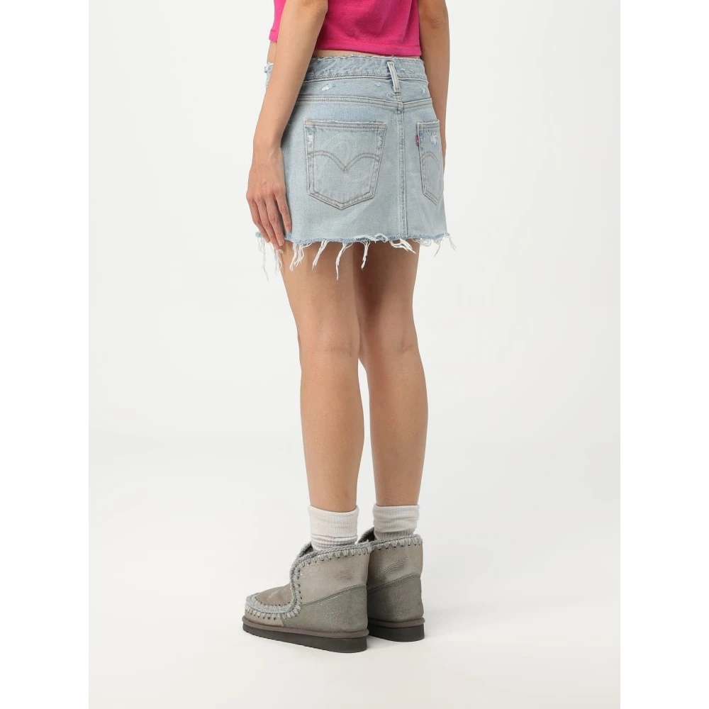 ERL Blauwe Minirok met Geborduurd Logo Blue Dames
