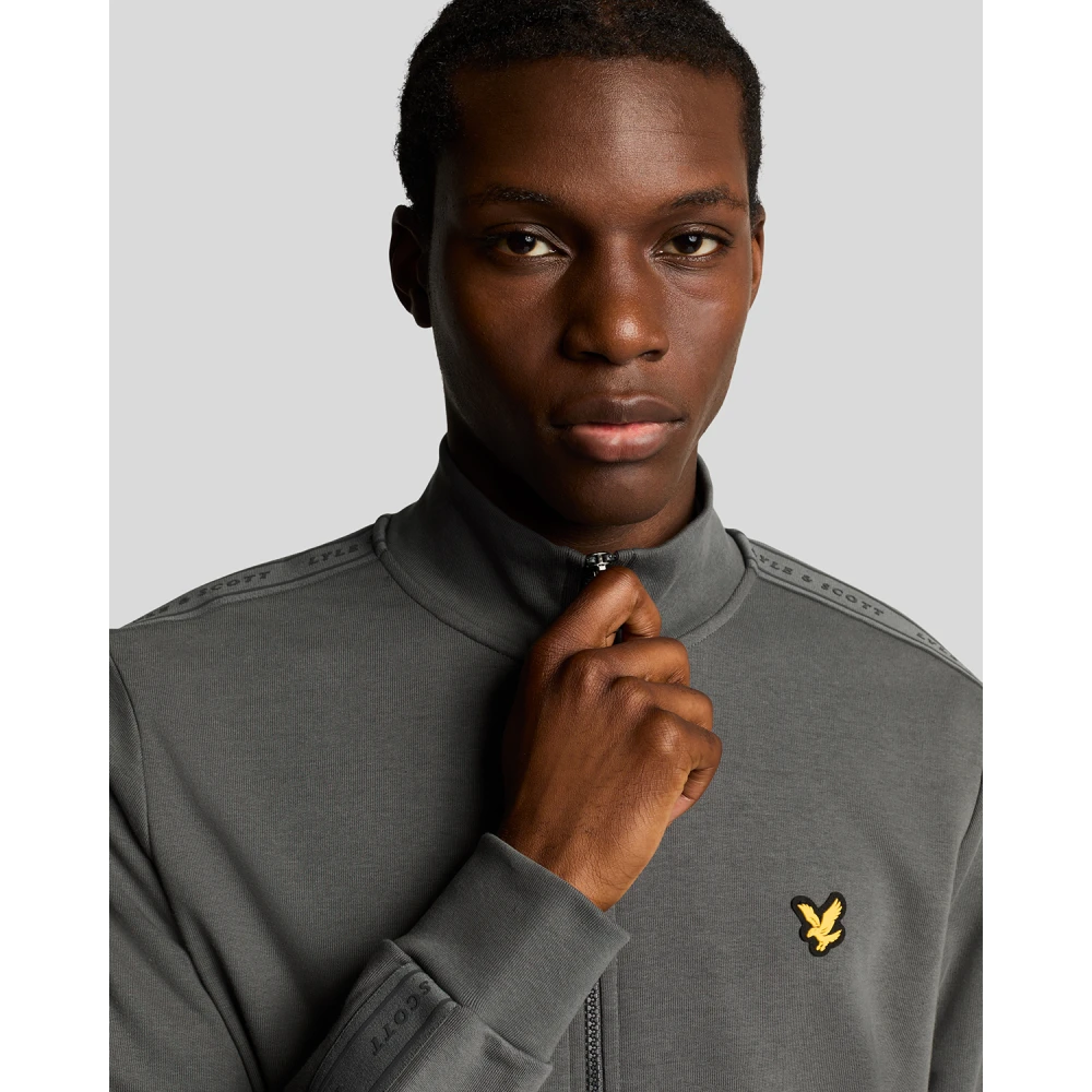 Lyle & Scott Mid Layers Tape Track Top Gray Heren
