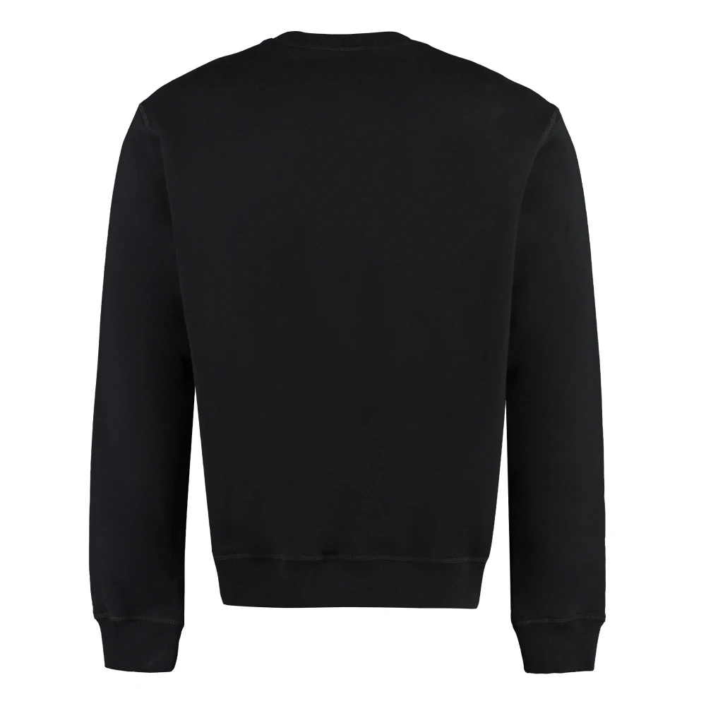 Dsquared2 Bedrukte katoenen sweatshirt regular fit Black Heren