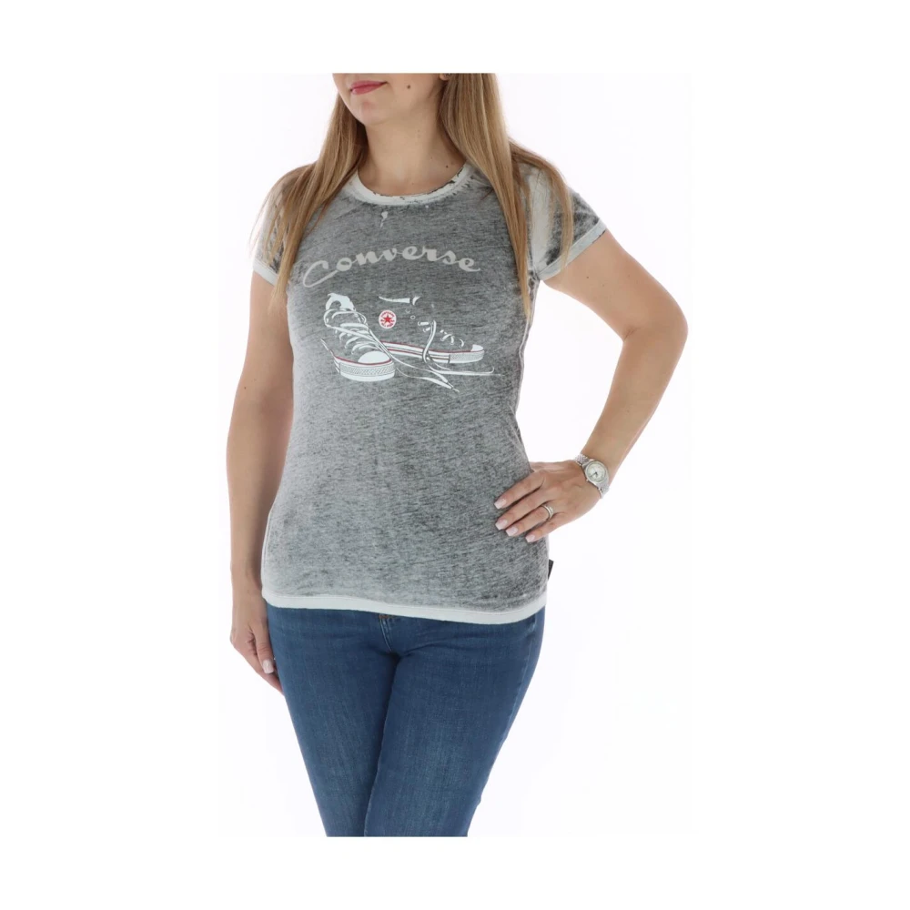 Converse Grafische Tee Korte Mouw Ronde Hals Gray Dames