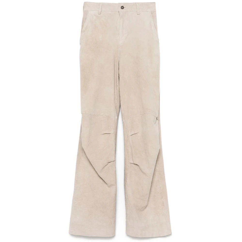 Salvatore Santoro Lichtgrijze Leren Broek met Zakken Gray Dames