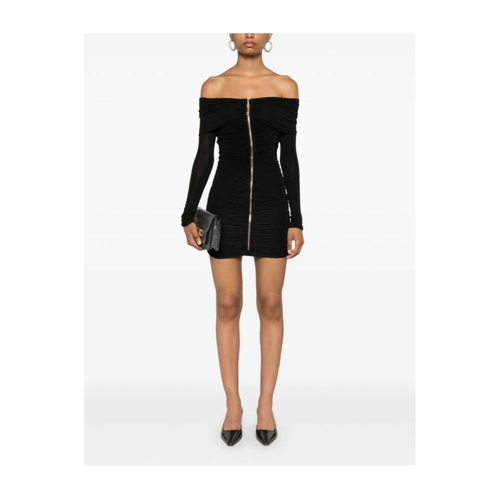 Elisabetta Franchi Zwarte Jurk Aw24 Dameskleding Black Dames