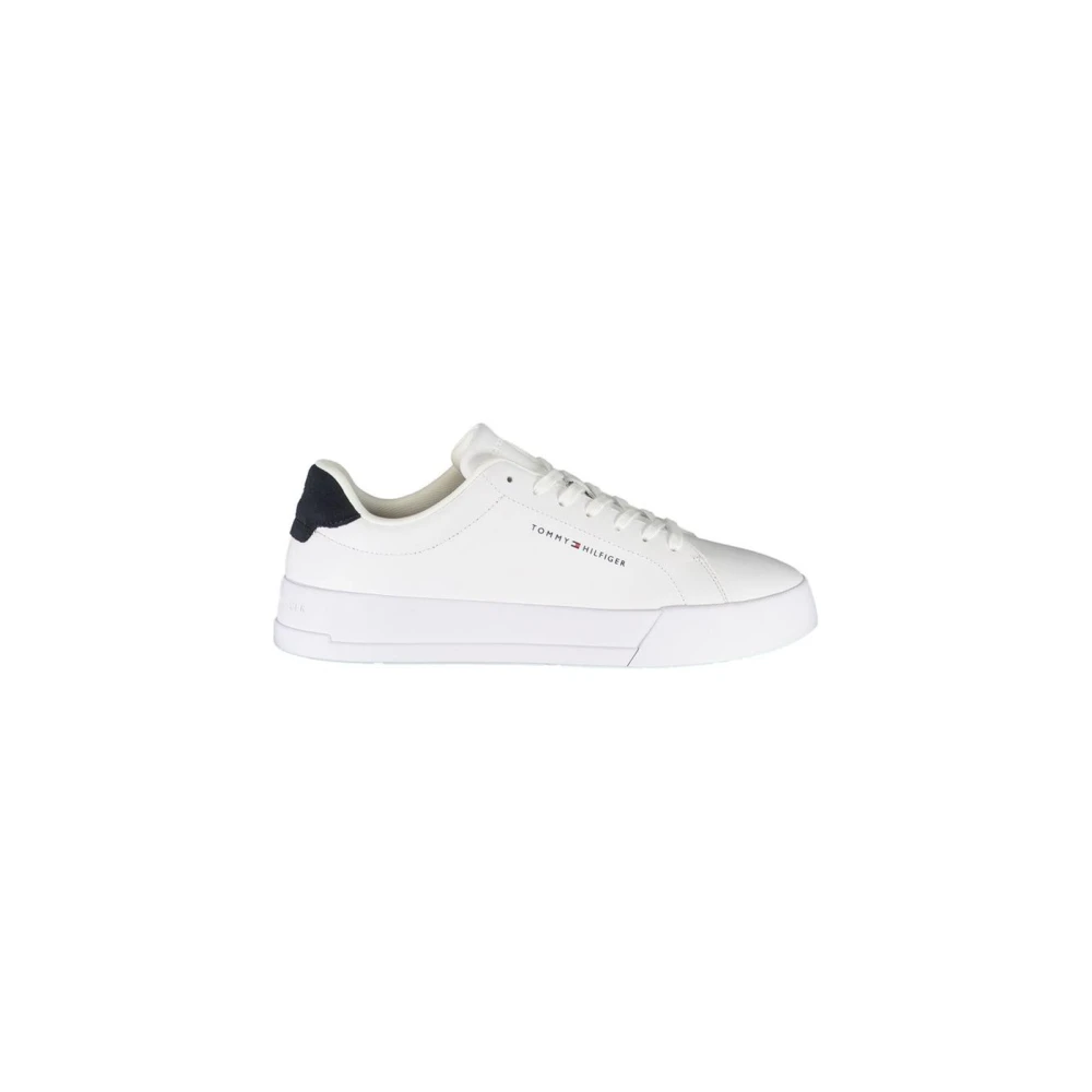 Tommy Hilfiger Men's White Polyester Sneaker With Contrast Details