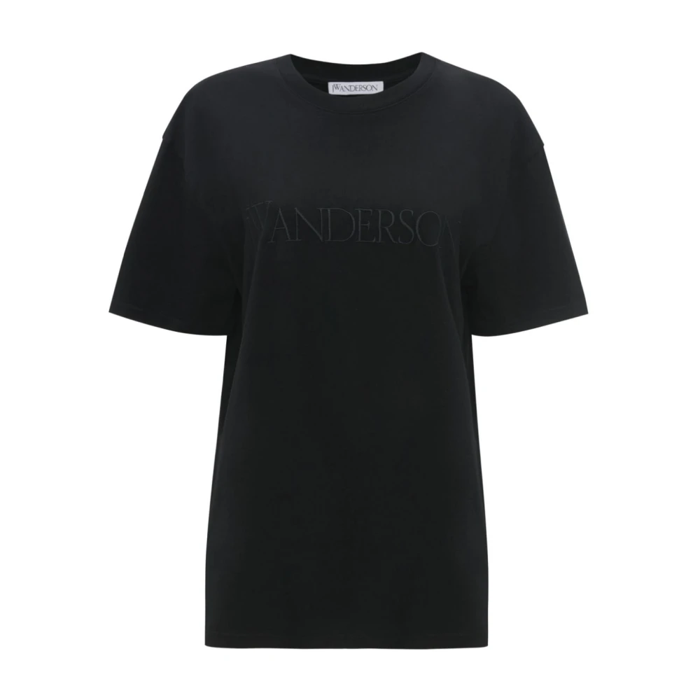 JW Anderson Logo Borduurwerk T-Shirt Black Dames