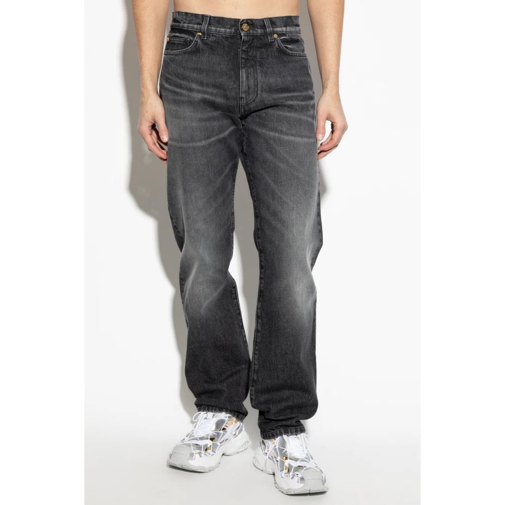 Versace Straight-leg jeans Gray Heren