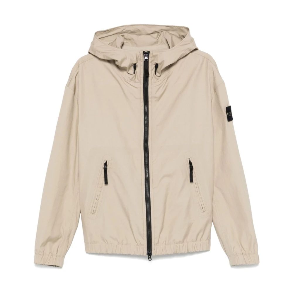 Stone Island Beige Watro-TC Jacka med Huva Beige, Herr