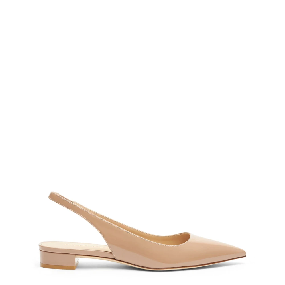 Stuart Weitzman Spetsig Tå Slingback Klack Beige, Dam