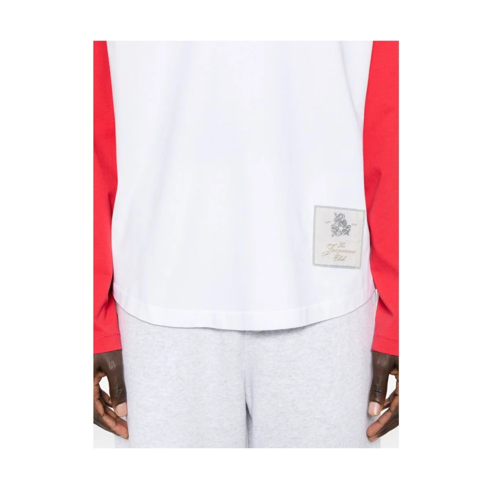 Jacquemus Witte Crew Neck Longsleeve T-shirt White Heren