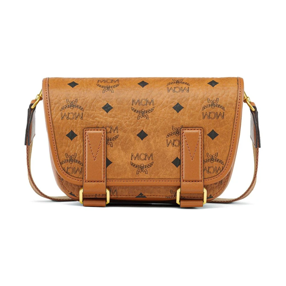 Mcm Brown,Green Aren Messenger-Tasche In Visetos,Crossbody Bag