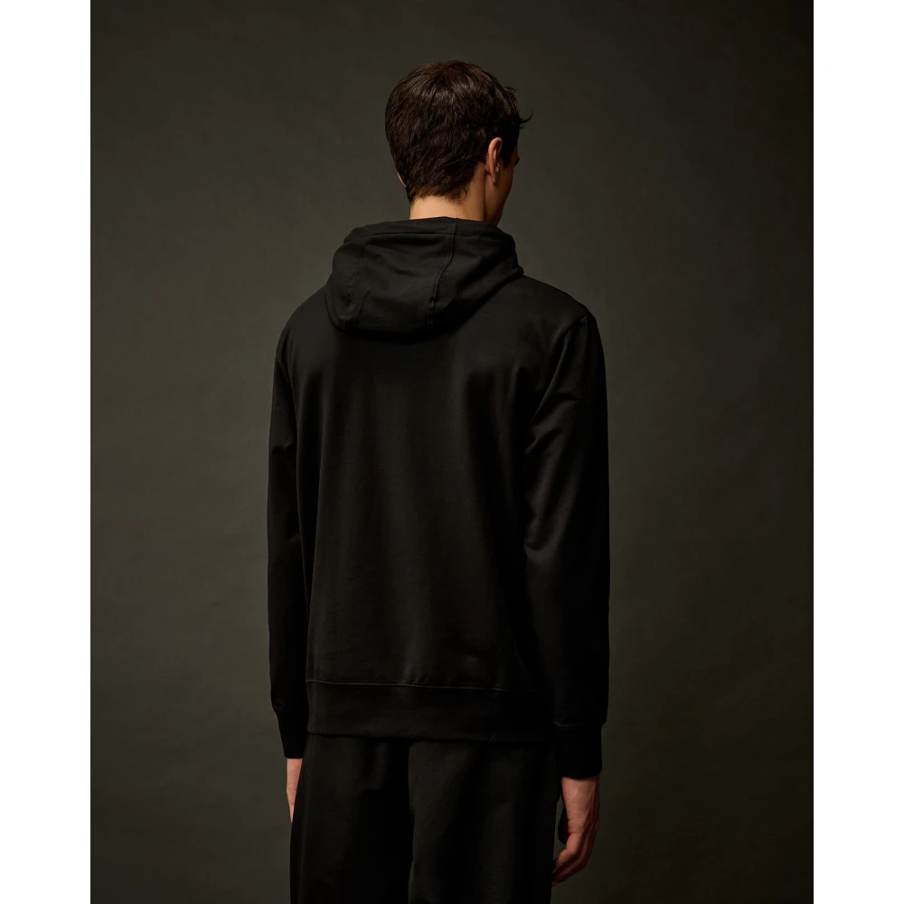 C.P. Company Zwarte Metropolis Sweater met Rubberen Logo Black Heren