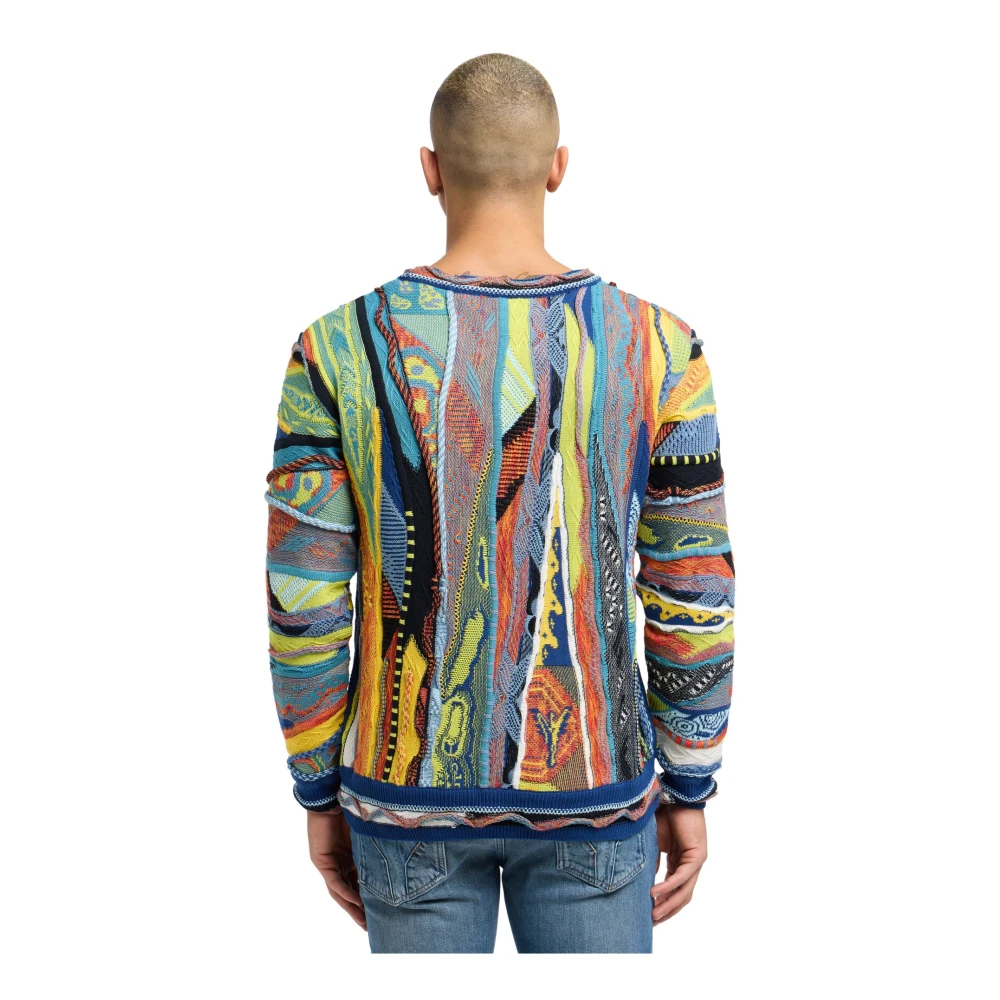 carlo colucci Kleurrijke Geometrische Gebreide Trui Multicolor Heren