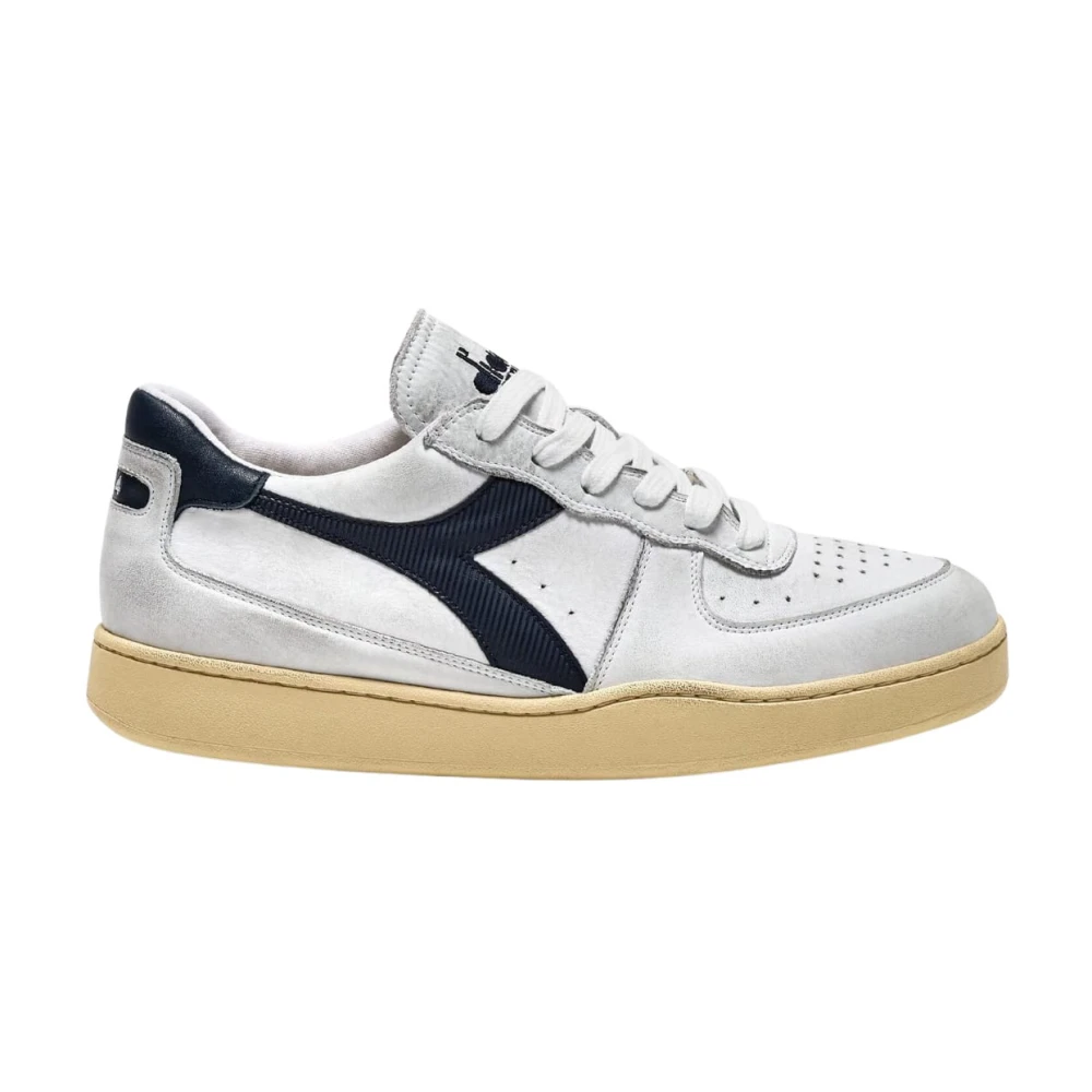 Diadora Men's White Low Used Basketball Sneakers