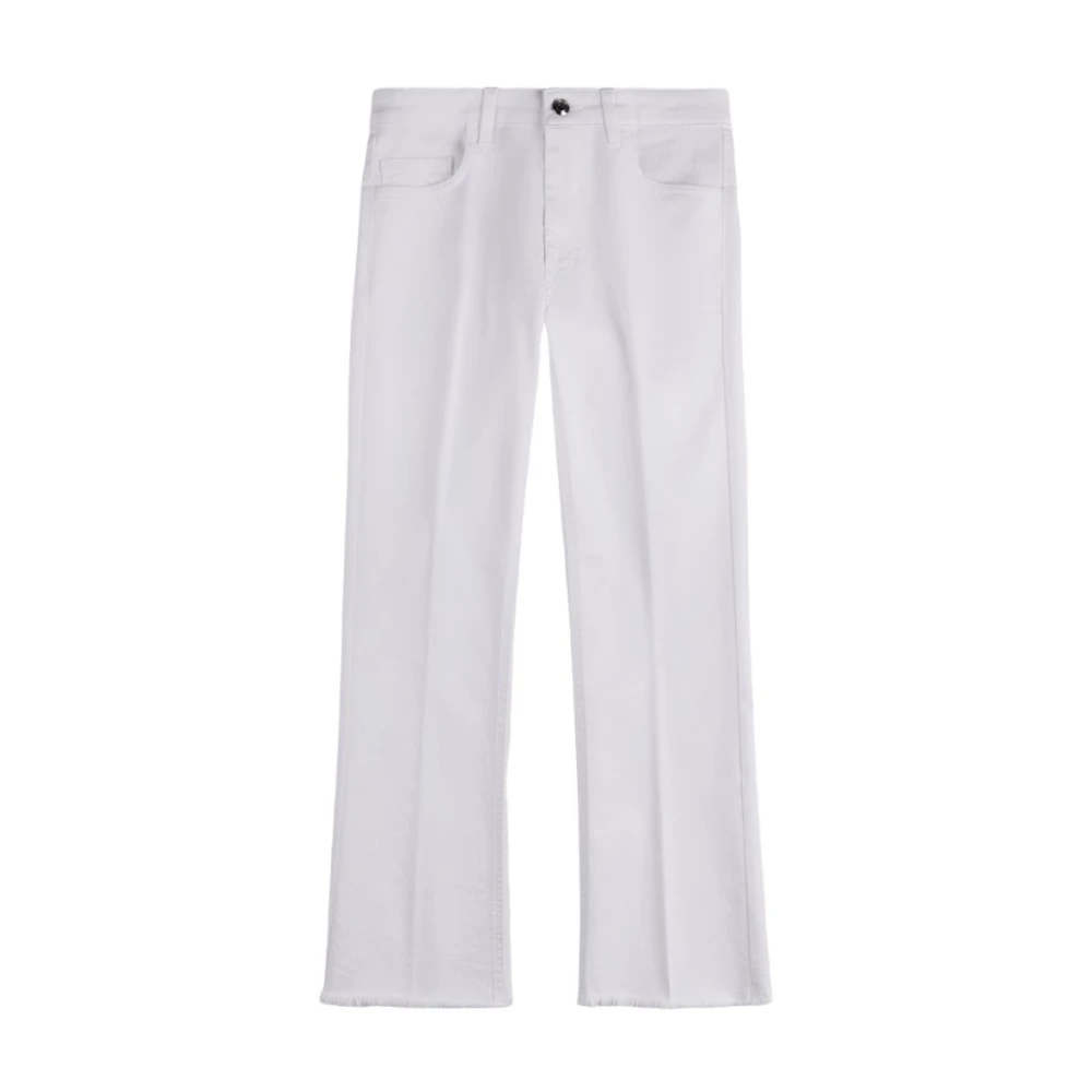 Fay Women's White Cropped Jeans, W29, Bootcut Jeans