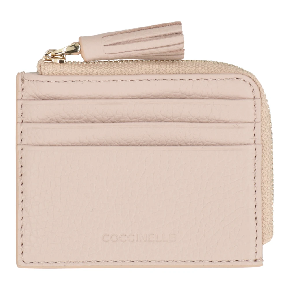 Coccinelle Leren Kwast Kaarthouder Pink Dames