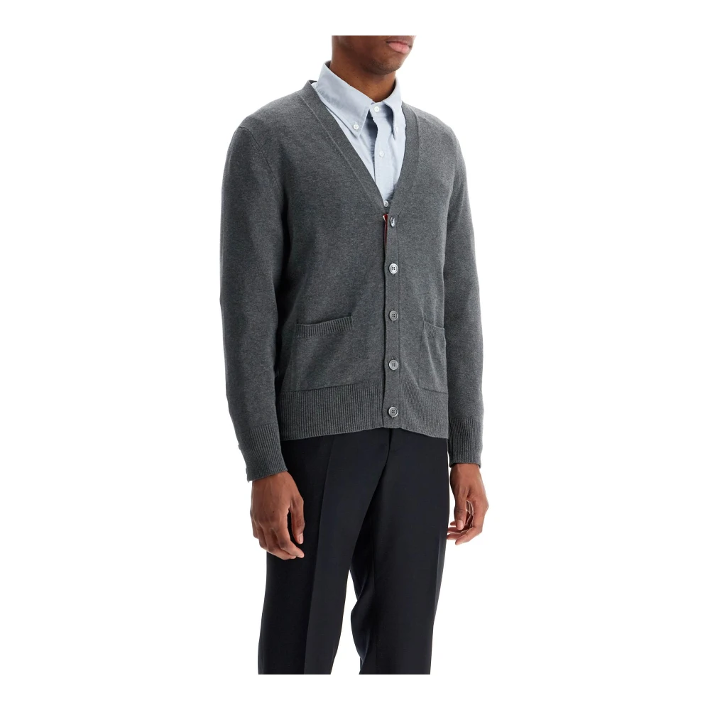 Thom Browne 4-bar katoenen vest met grosgrain afwerking Gray Heren