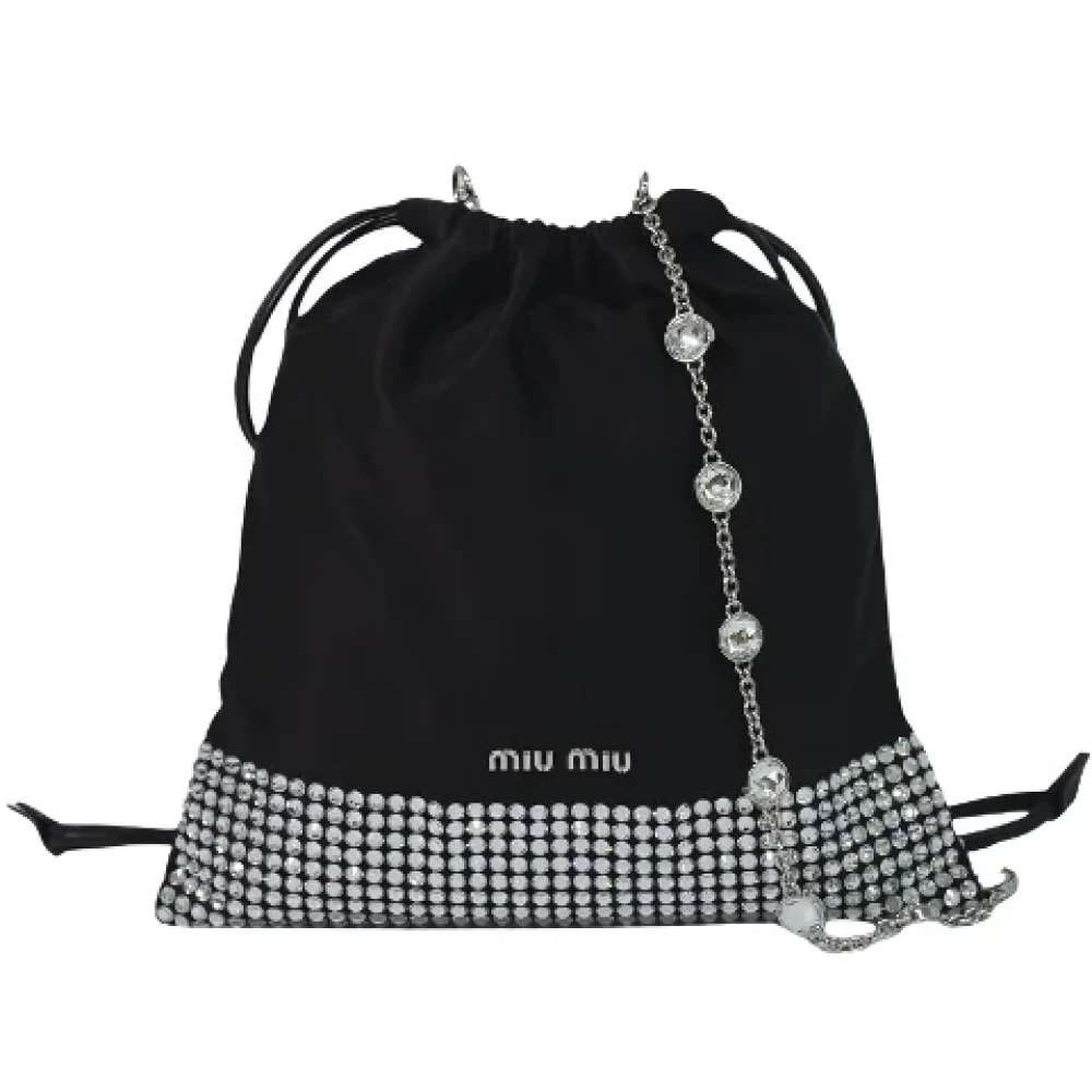 Miu Pre-owned Silk shoulder-bags Black Dames