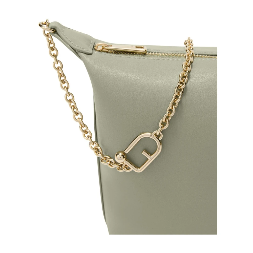 Furla Groene Leren Schoudertas met Rits Green Dames