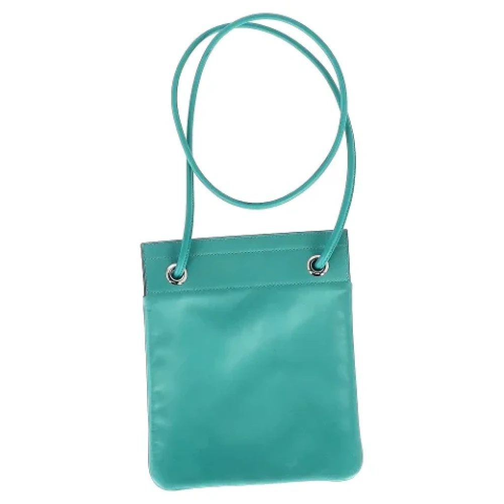 Hermès Vintage Pre-owned Leather shoulder-bags Blue Dames