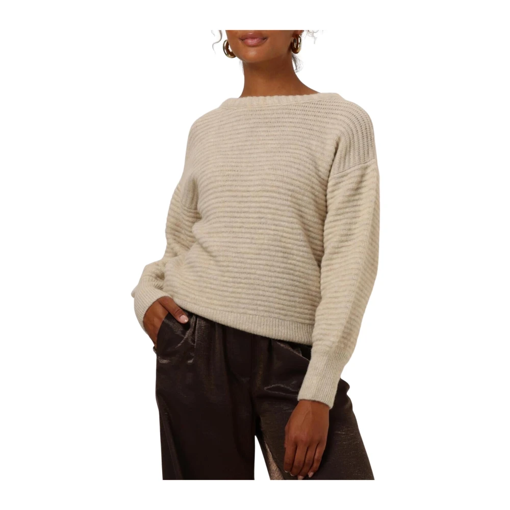Est'Seven Sand Carry Sweater Casual Chic Look Beige Dames