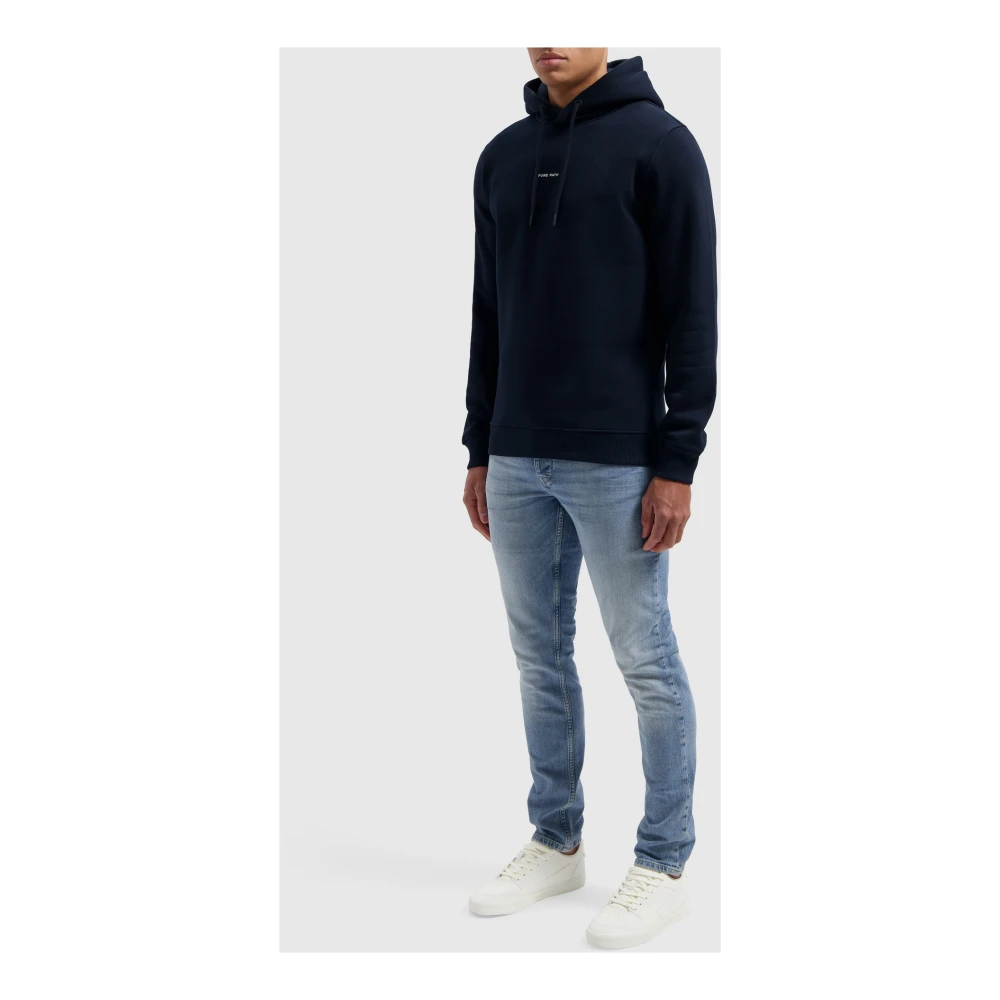 Pure Path Essential Logo Hoodie Blue Heren