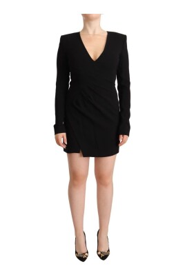 elegante-mini-robe-a-manches-longues-col-en-v