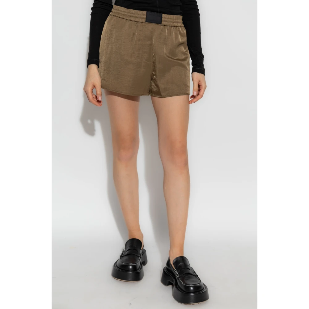 Helmut Lang Shorts met logopatch Brown Dames