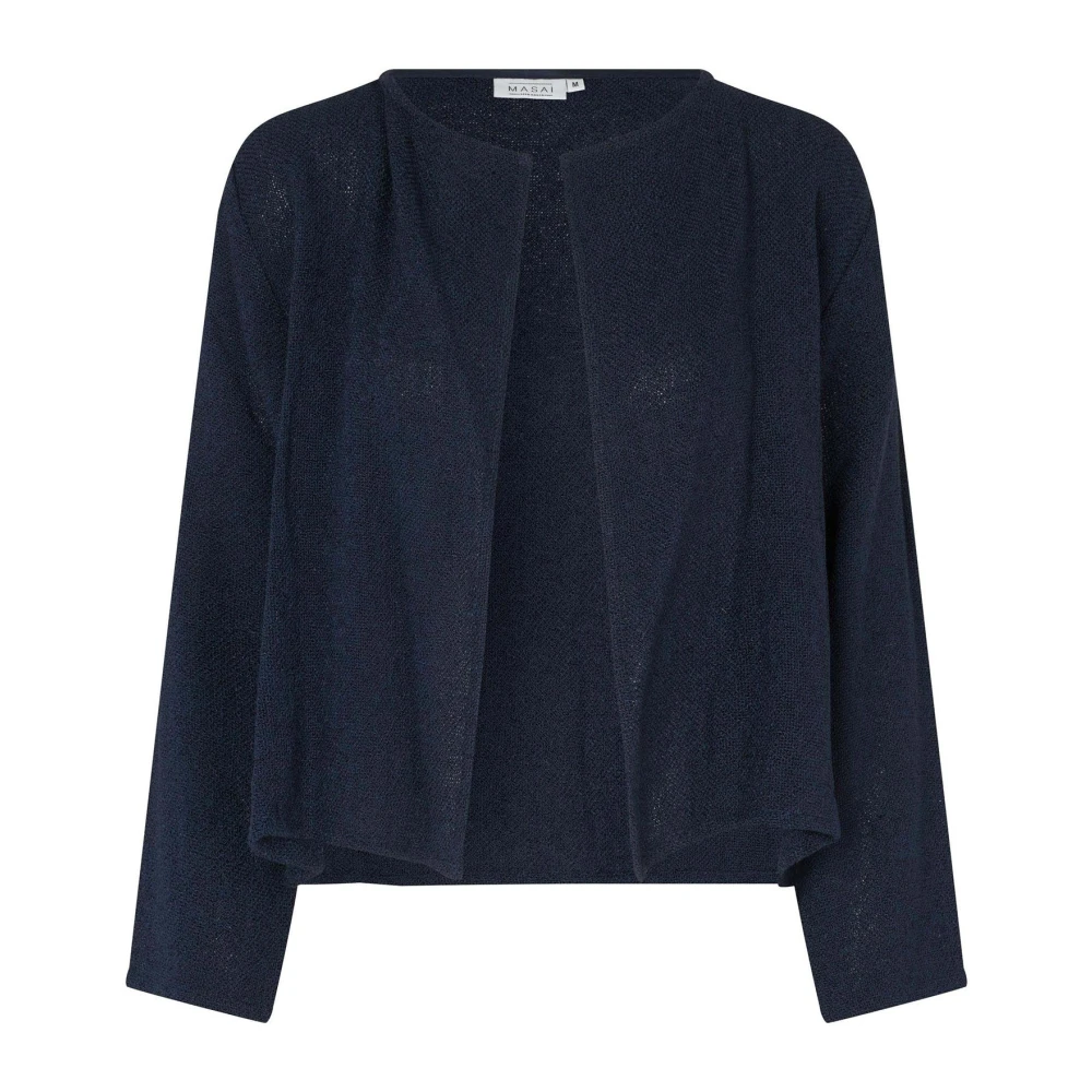 Masai Women's Blue Cardigans, 2XL, Navy Woven Jacket Majulitta Style