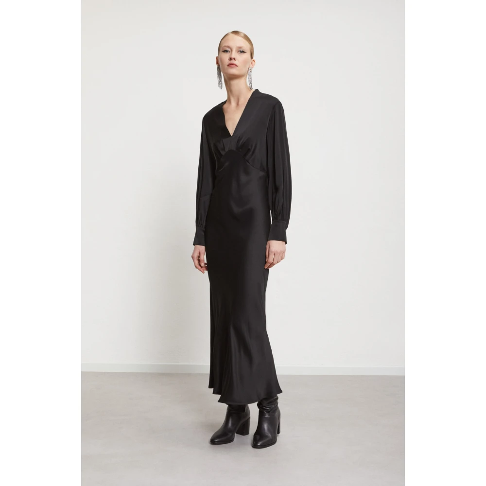 Ottod'Ame Elegante V-hals Jurk Black Dames