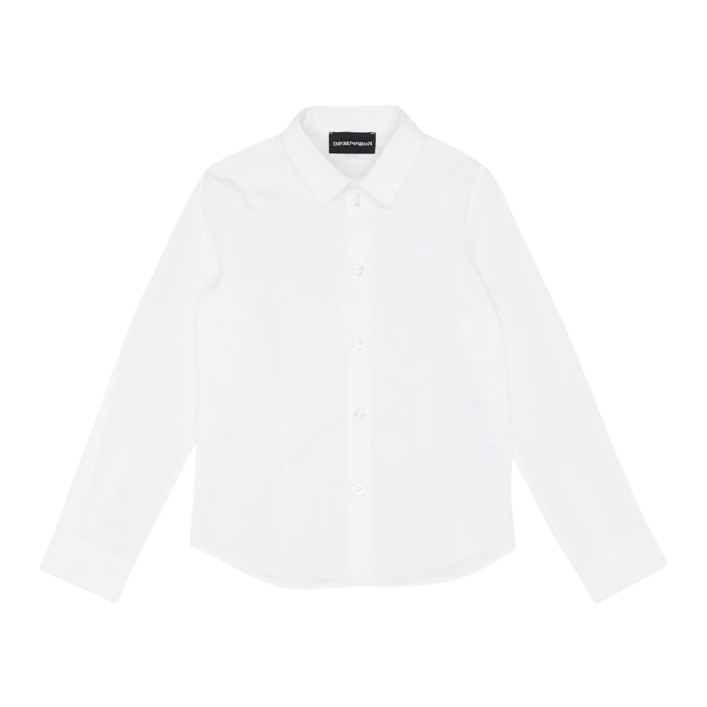 Emporio Armani Stretch Poplin Skjorta White, Pojke