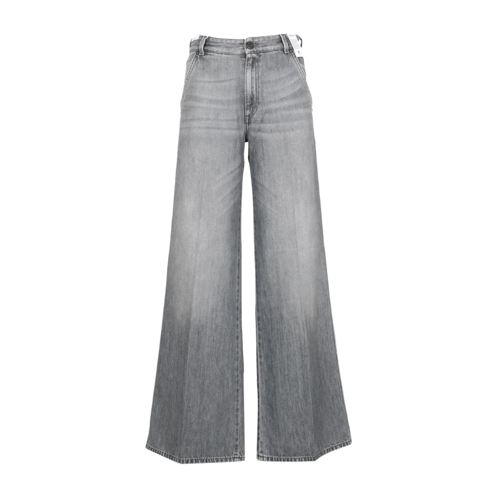 PT Torino Hoge Taille Wijde Pijp Denim Jeans Gray Dames