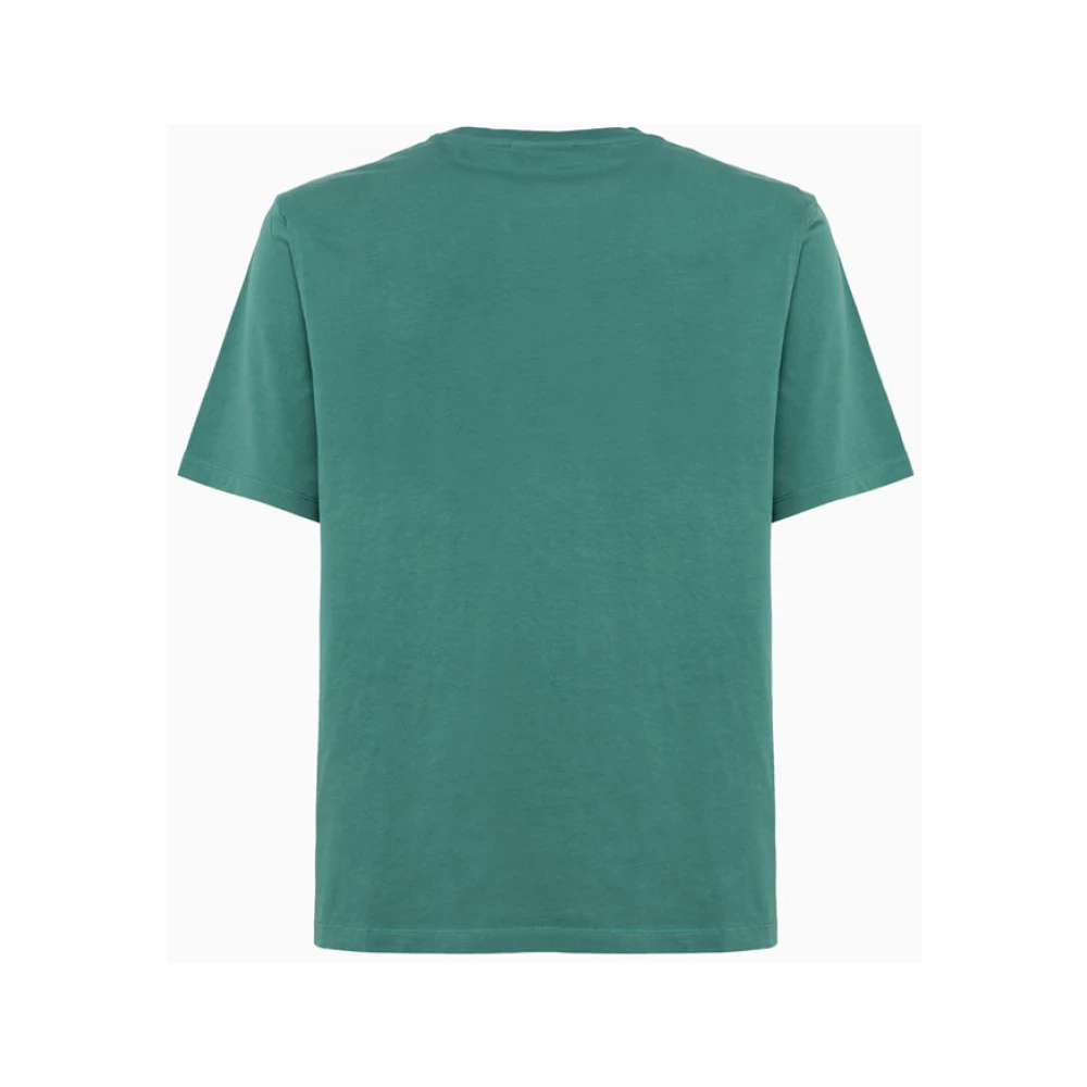 Maison Kitsuné Effengekleurd Crew Neck T-Shirt Green Heren