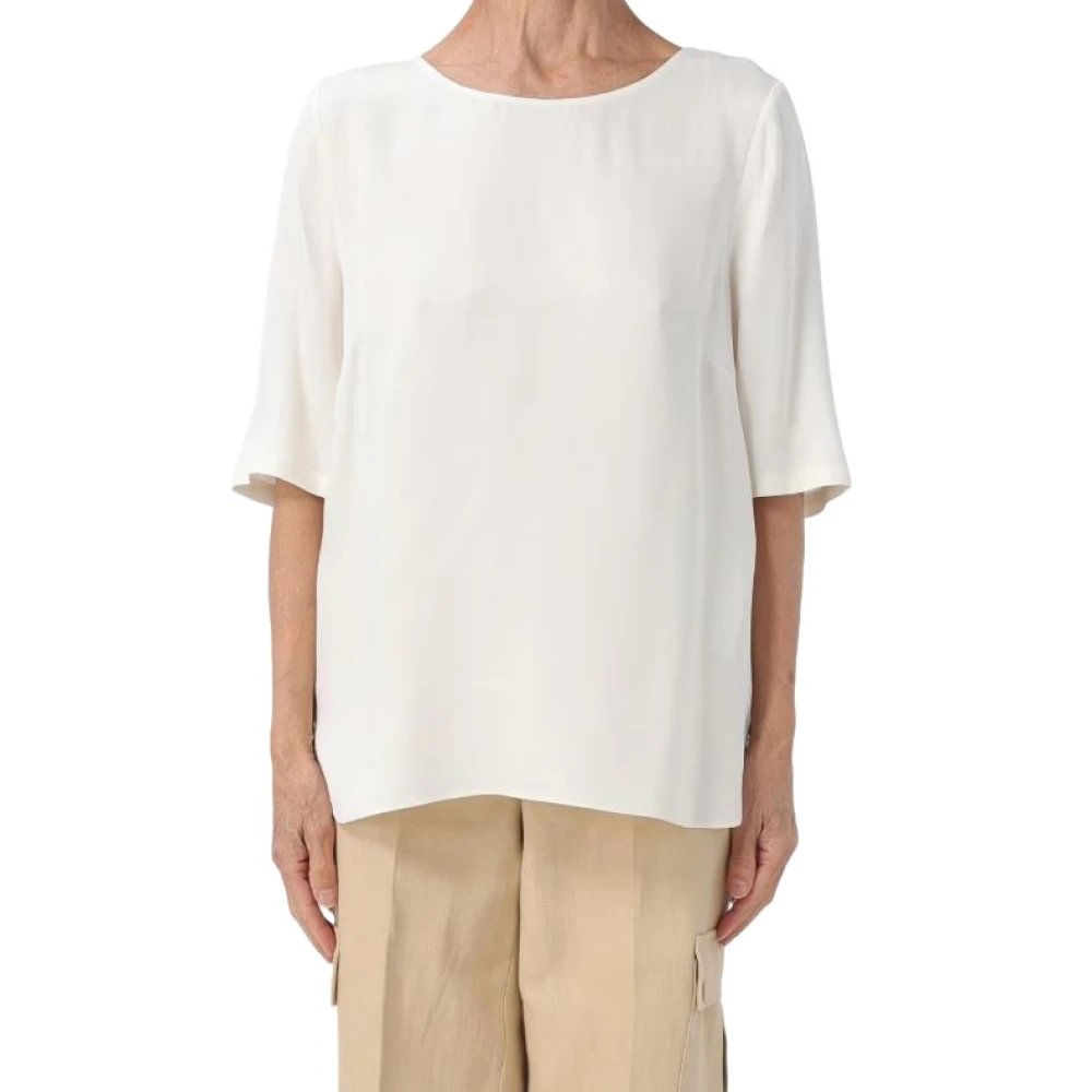 Twinset Donna Bianco - Magliette Girocollo A Maniche Corte - Blouses & Shirts - 2XL