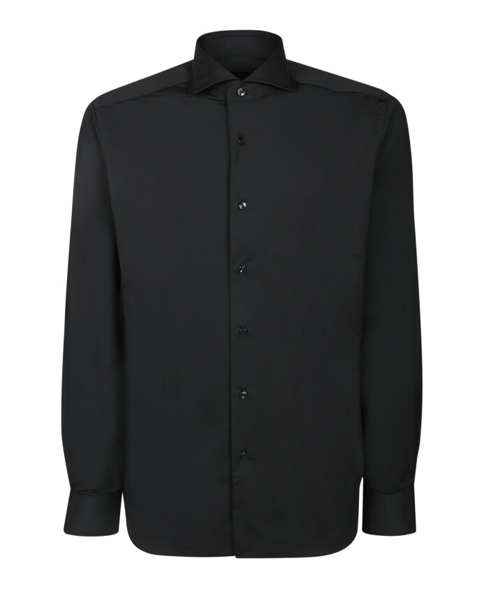 chemise-noire-en-coton-col-italien