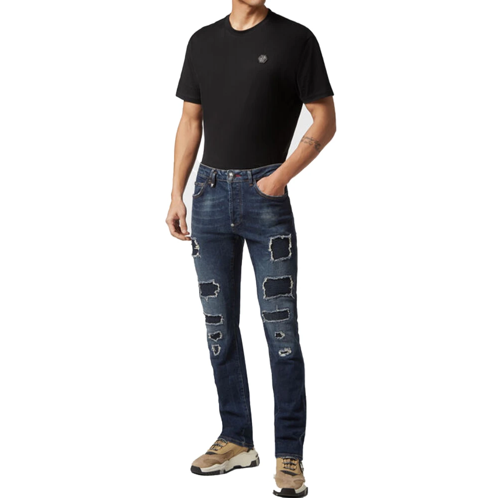 Philipp Plein Denim Jeans Collectie Aw23 Blue Heren