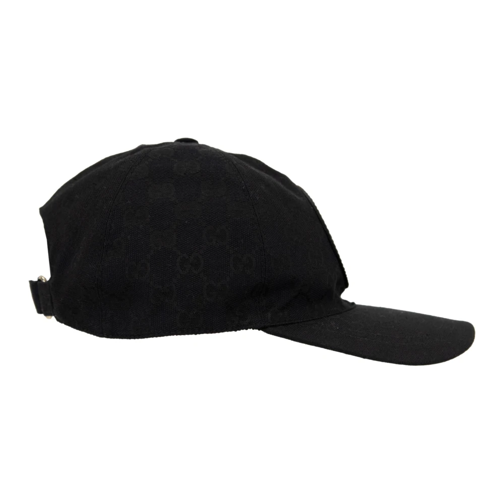 Gucci Baseballpet met logopatch en klittenband Black Unisex