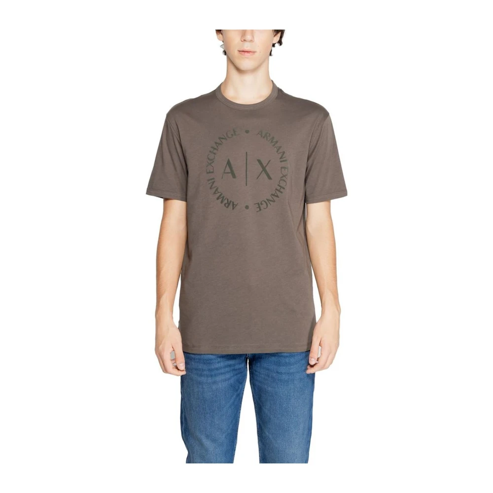 Armani Exchange Klassieke katoenen T-shirtcollectie Brown Heren